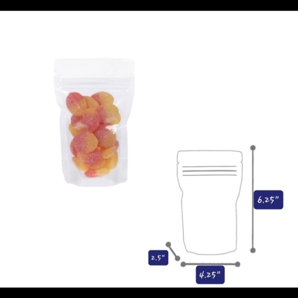 NEW Clear Stand-up Pouch with zipper / Clear x100, NEW Bag 2 oz (57 g)
